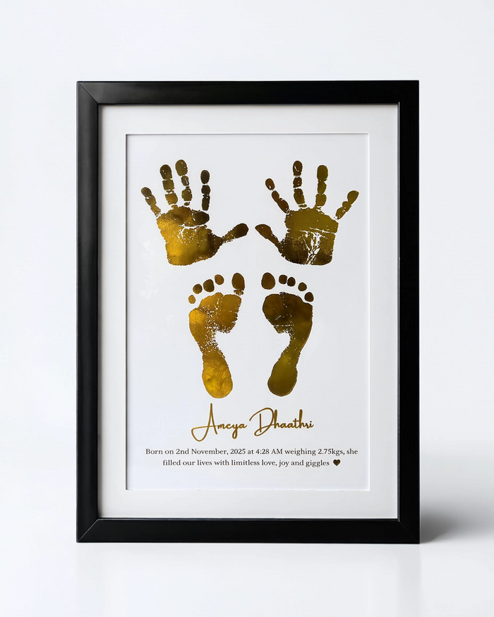 Foiled Baby Hand & Foot Artwork (2 Hands + 2 Feet)
