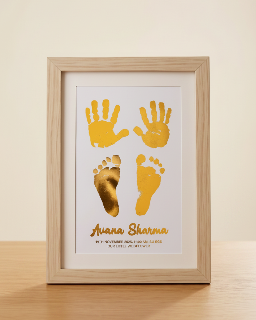Foiled Baby Hand & Foot Artwork (2 Hands + 2 Feet)