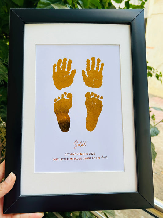 Foiled Baby Hand & Foot Artwork (2 Hands + 2 Feet)