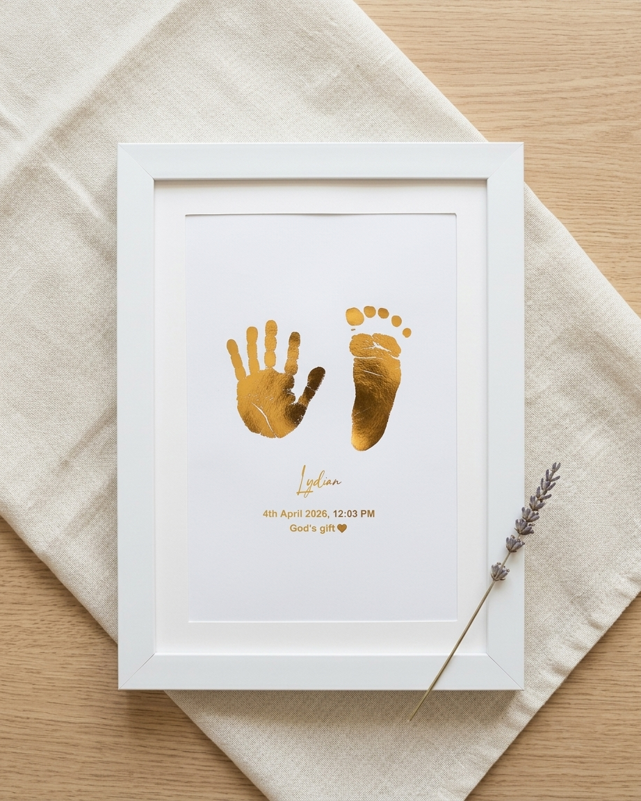 Foiled Baby Hand & Footprint Artwork